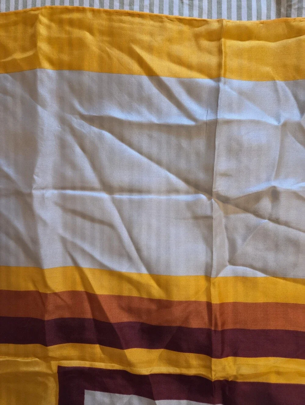 Vintage Schiaparelli Silk Yellow Geometric Scarf